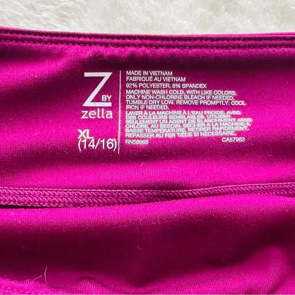 Zella Magenta Girls Leggings with High-Waisted Design Size XL - Picture 3 of 3